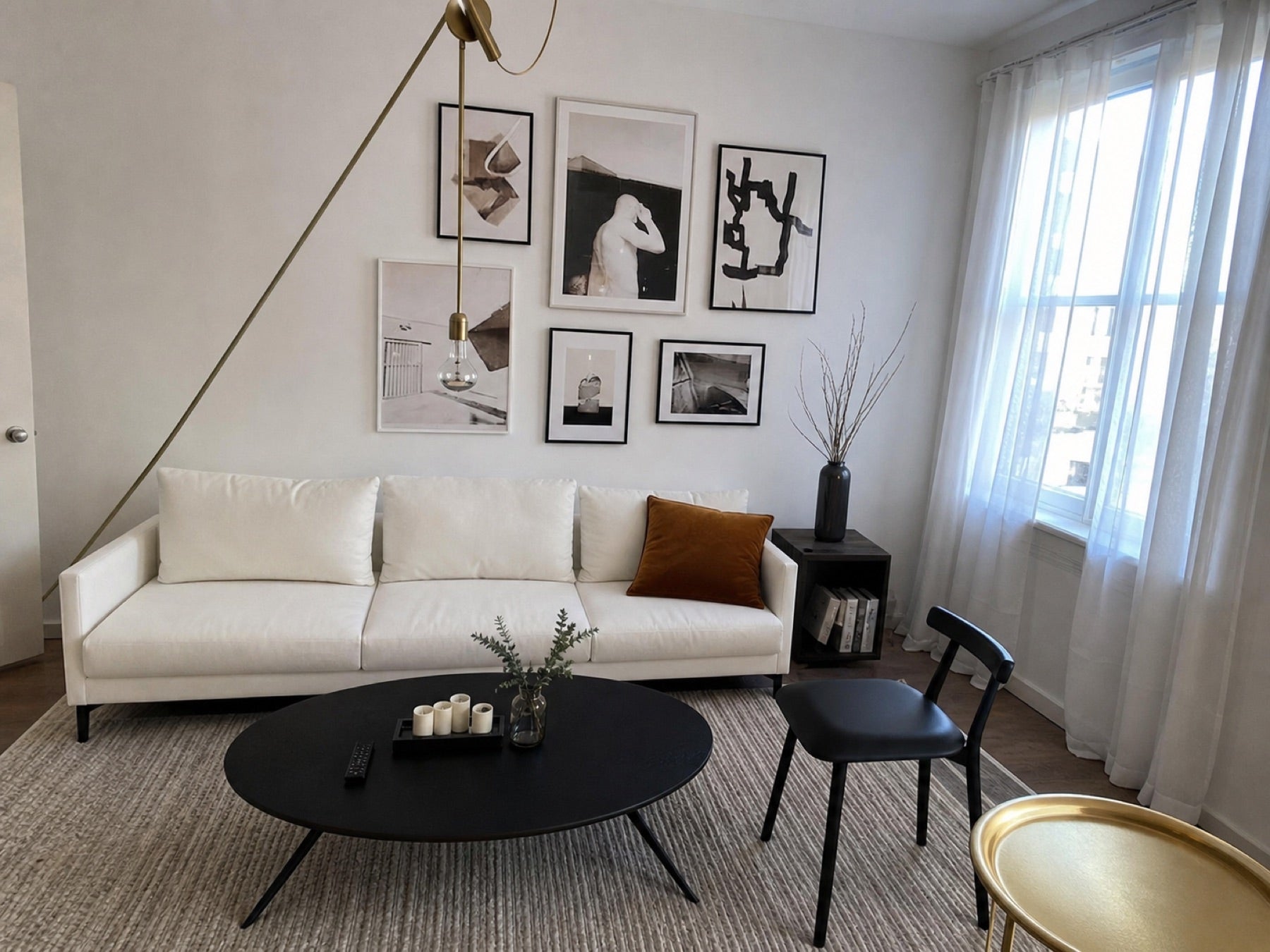 Unoptimized smartphone listing photograph of the same living room